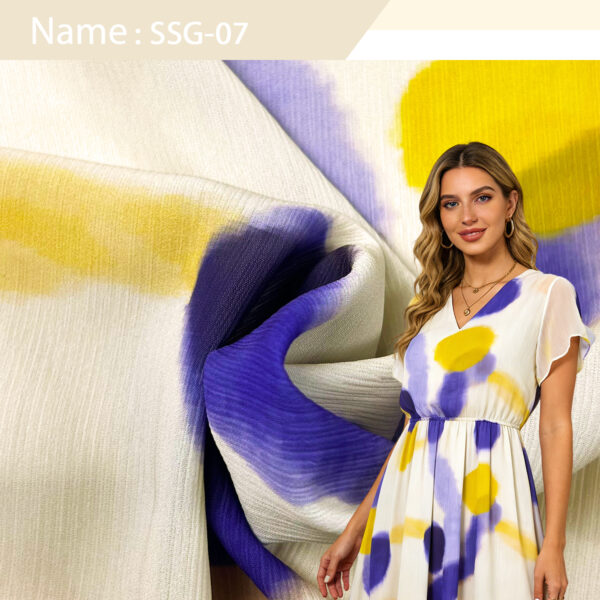 Women's Crinkle Chiffon Printed Dress Elegant Casual Flowy Summer Dress