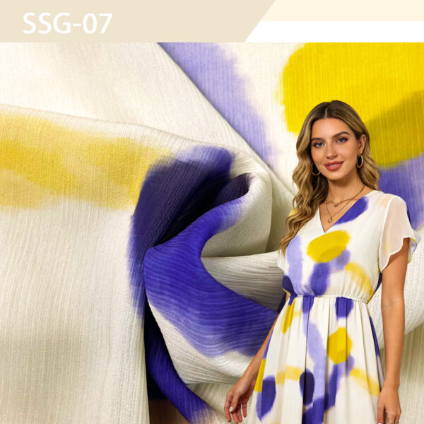 Women's Crinkle Chiffon Printed Dress Elegant Casual Flowy Summer Dress