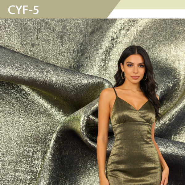 Shining Chiffon & Paris Velvet Fabric with Gold Foil for Women’s Apparel